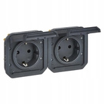 Gniazdo schuko 2x2P+Z poziome mechanizm antracyt 069879L