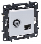 LEGRAND Niloe BIAŁE Gniazdo antenowe TV + RJ45 UTP KAT.6 863177