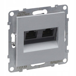 LEGRAND Suno ALUMINIUM Gniazdo komputerowe UTP 6 2xRJ45 KAT.6 721353