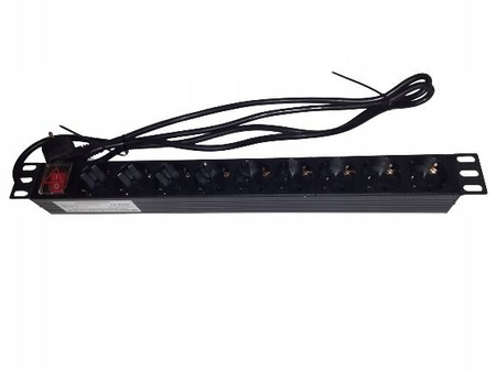 Rack 19 Listwa zasil. 9x230V 1U z wyłącznikiem