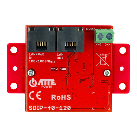 SDIP-40-120 Adapter PoE Gigabit obniżający napięcie do 12V 40W