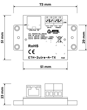 ETH-2wire-A-SET2 Zestaw do transmisji LAN 10/100Mbps + PoE po 2 żyłach