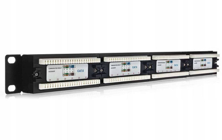Rack 19 Patch panel 1U UTP Cat.6e 24 portów