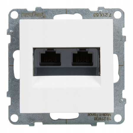 LEGRAND Suno BIAŁE Gniazdo komputerowe UTP 6 2xRJ45 KAT.6 721153