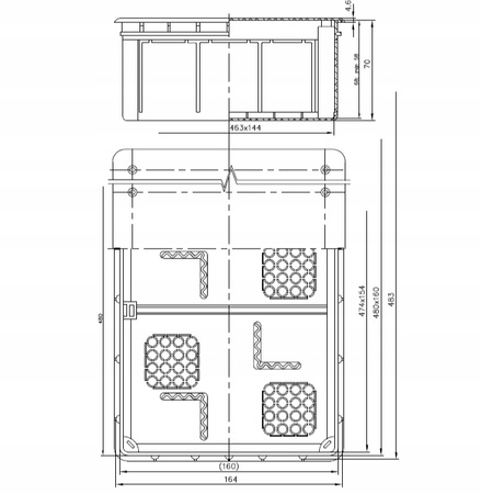 Puszka instalacyjna podtynkowa 480x160x70 OL 10008 PAWBOL z białą pokrywą
