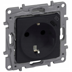 LEGRAND Niloe CZARNE Gniazdo zasilające + USB-C 864527