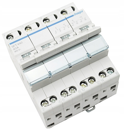 Przełącznikmodułowy wyboru zasilania agregat-sieć 4P 40A SFT440 Hager