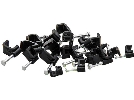 Uchwyt kabla 4/4mm czarny płaski 100szt