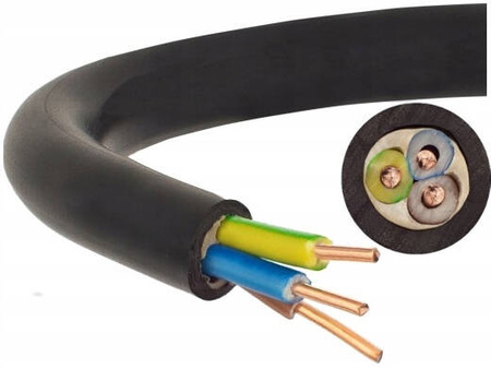 Przewód elektryczny YKY CYKY 3x1.5 Czarny okr 100m