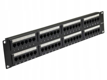 Rack 19 Patch panel 2U UTP Cat. 6e 48 portów