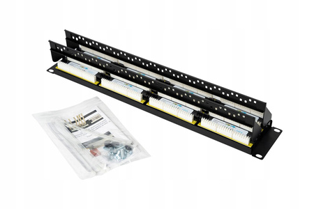Rack 19 Patch panel 2U UTP Cat. 6e 48 portów