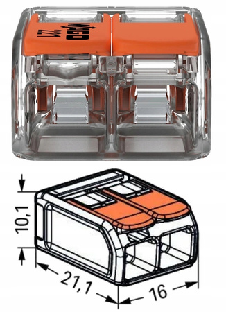 WAGO SZYBKOZŁĄCZKA 2x0,5-6mm2 221-612 1 SZT