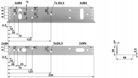 Kątownik do zwory 280kg PSMGKR275L- DIGIT