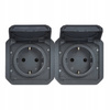 Gniazdo schuko 2x2P+Z poziome mechanizm antracyt 069879L