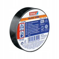 Taśma izolacyjna TESA 20m x 19mm CZARNA 53988-00006-00