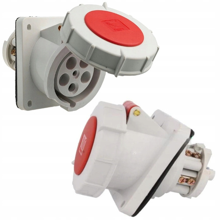 Gniazdo siłowe tablicowe 63A 5P 400V IP67 Pawbol B.1054 hermetyczne