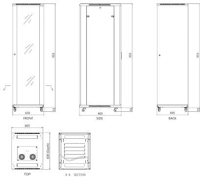 SZAFA RACK STOJĄCA EPRADO-R19-18U/600FW