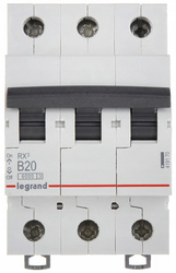 LEGRAND RX3 WYŁĄCZNIK NADPRĄDOWY 3P B20A S303 419170
