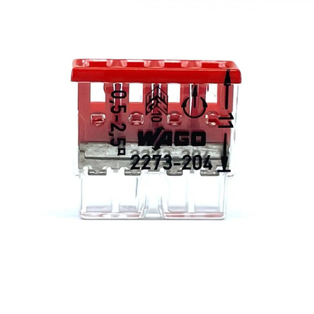 SZYBKOZŁĄCZKA WAGO NA DRUT 4x0,5-2,5mm² 100szt