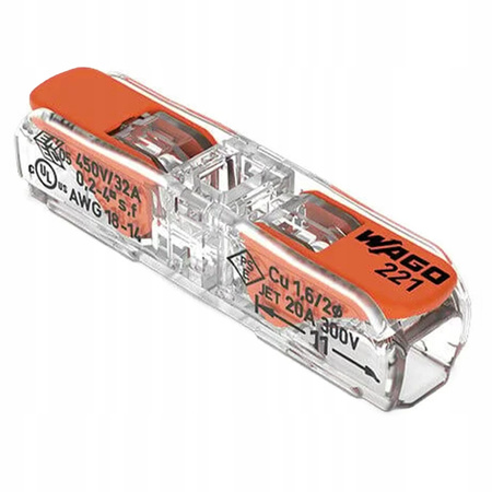 WAGO szybkozłączka przelotowa 221-2411 2x0,2-4mm2 1szt