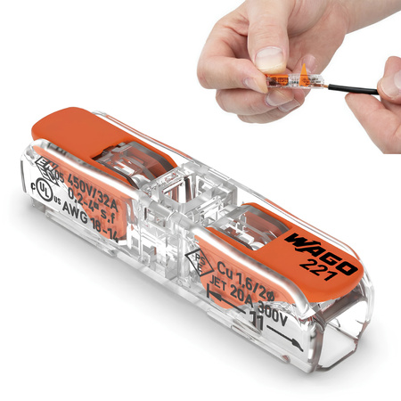 WAGO szybkozłączka przelotowa 221-2411 2x0,2-4mm2 1szt