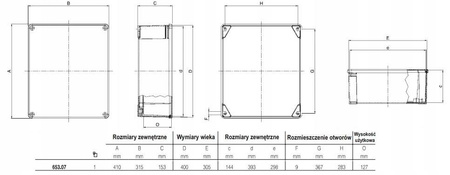 Puszka montażowa ALUBOX 410x315x135