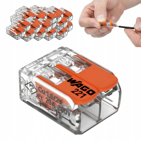 Szybkozłączki Wago 221-412 0,14-4 mm² / 2 uniwersalne 32A 10 szt.