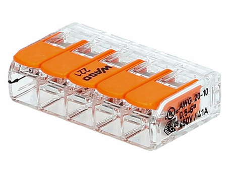 Szybkozłączka Wago 221-615 5x 0,5-6 mm² / 5 41A 1szt