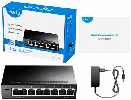 SWITCH LAN 8-port GS108 1Gbps 10/100/1000 metalowy