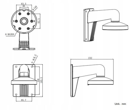 Uchwyt ścienny HIKVISION DS-1273ZJ-140