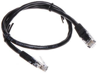 Patchcord UTP kat.6 0.5m CZARNY