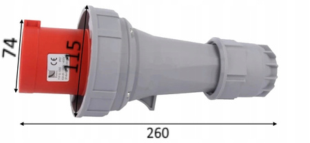 Wtyczka siłowa przenośna 63A 5P 400V IP67 Pawbol B.1050 hermetyczna