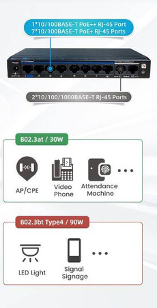 Switch 8POE++ +2 port UTEPO UTP3210-PSD