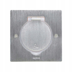 Pokrywa gniazda pojedyncza kwadratowa inox 089700