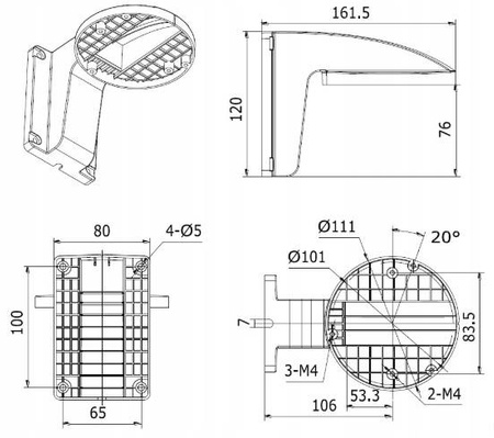 Uchwyt ścienny HIKVISION DS-1258ZJ(BLACK)