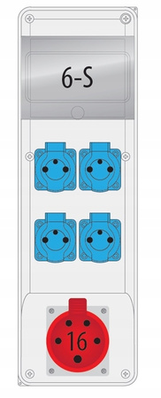 Rozdzielnica Pawbol R-BOX B.SLIM-6S-28 1x16A/5P 4x16A/250V 6mod IP44 IK08