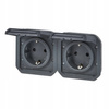 Gniazdo schuko 2x2P+Z poziome mechanizm antracyt 069879L