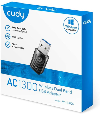 Karta sieciowa USB 3.0 Wi-Fi 5 1300 mb/s Cudy WU1300S nano mała szybka