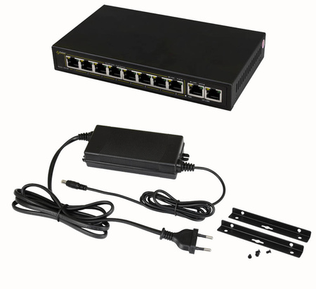 SWITCH POE PULSAR SG108 10-PORTÓW (8xPoE + 2xUPLINK)