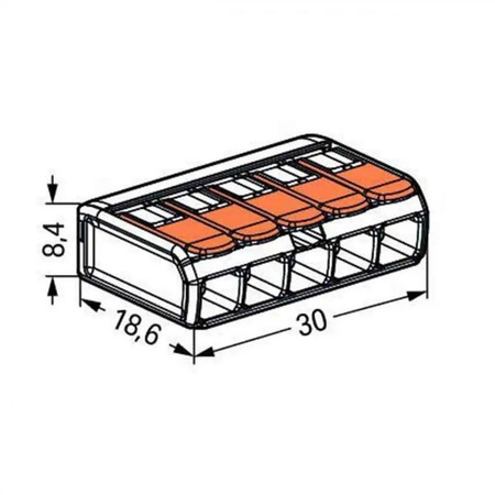 Szybkozłączka Wago 221-415 drut linka 5x4 mm 1szt