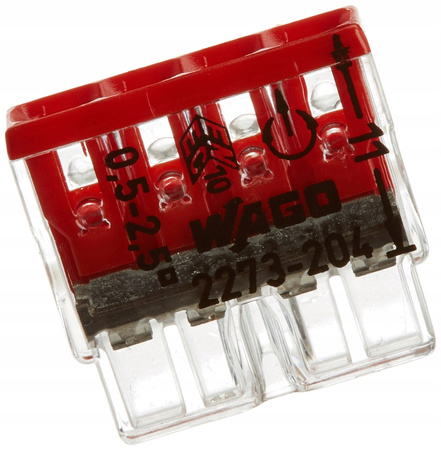 SZYBKOZŁĄCZKA WAGO NA DRUT 4x0,5-2,5mm² 100szt