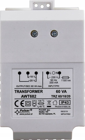 Transformator AWT682 TRP60/18V/20V PULSAR