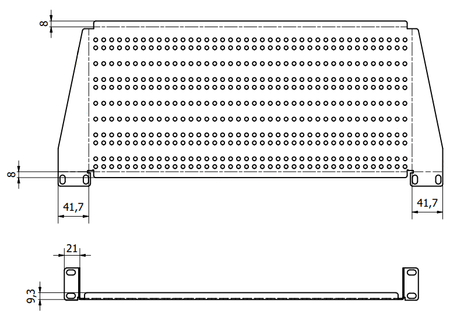 ADD-RACK1PU1 Półka do szafy RACK 19" 1U 200mm z otworowaniem