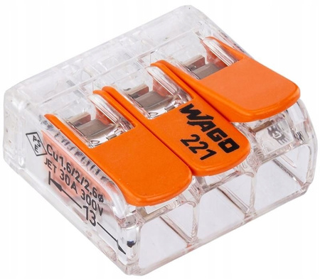 WAGO SZYBKOZŁĄCZKA 3x0,5-6mm2 221-613 30 szt.