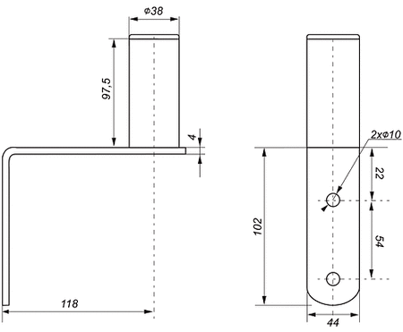 Uchwyt antenowy murowy 38S Z10 ocynkowany