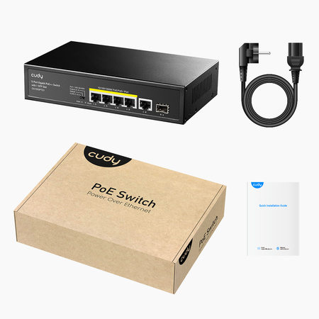 Switch POE Cudy GS1005PTS1 5xGE PoE+ 1xSFP 120W