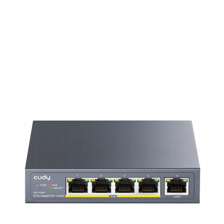 Switch POE Cudy GS1005P Switch 5xGE (4xPoE+) 60W