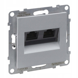 LEGRAND Suno ALUMINIUM Gniazdo komputerowe UTP 6 2xRJ45 KAT.6 721353