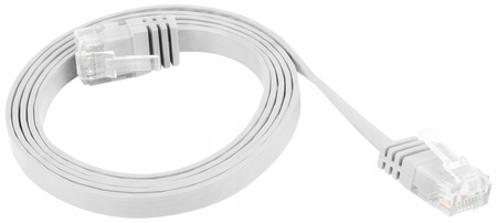 Patchcord UTP kat.5  0.5m SZARY PŁASKI 