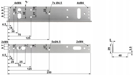 Kątownik do zwory 280kg PSMGKR275L